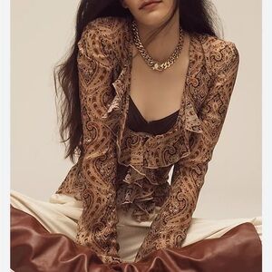 NEW NWT Ronny Kobo Paisley Silk Klaire Top